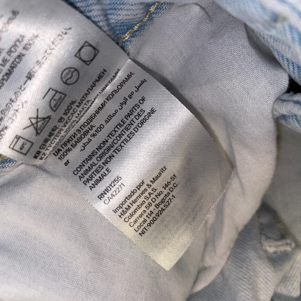 EUC H&M & Denim Distressed Ripped Boyfriend Jeans Light Wash Size 27 - Picture 5 of 8